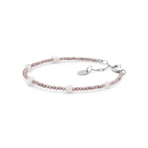 Bratara cu inimioare din mother of pearl, cristale si argint DiAmanti 242-08B-G (Argint 925‰ 0,7 g.)